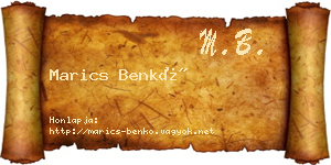Marics Benkő névjegykártya